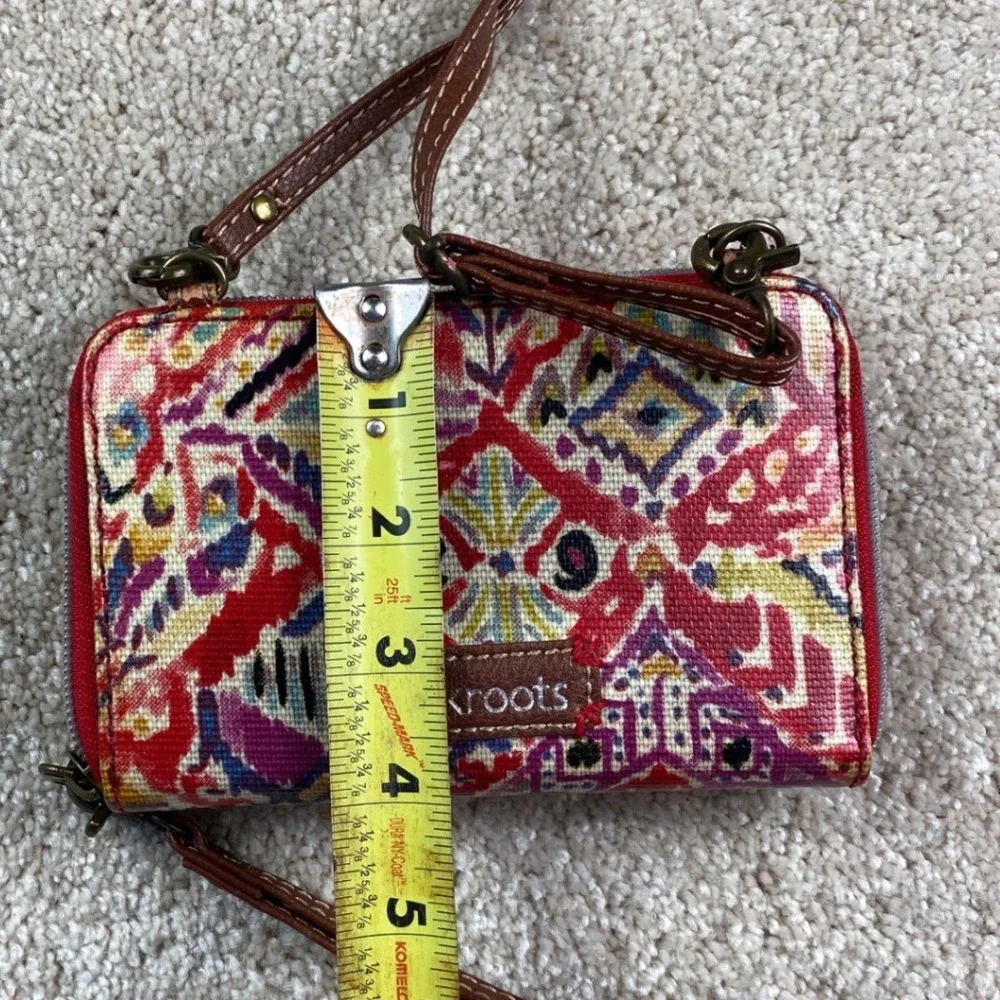 Sakroots Artist Circle Crossbody Wallet Multi Color Ikat Geometric Canvas Bag